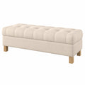 Gepolsterte Sitzbank mit Stauraum, Wasserabweisender Bezug, 140 cm, Softi Beige