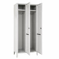Robuster Metallspind mit 2 Fächern, 34 cm tief, ideal für Umkleideräume