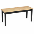 HOMCOM Landhaus Sitzbank, 2-Sitzer, robust bis 220 kg, für Flur, Eingang und Esszimmer, 102 x 36 x 45 cm, Naturholz und Schwarz