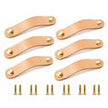 Set aus 6 Lederschrankgriffen mit Schrauben, 128mm Möbelgriffe, Knöpfe für Schubladen und Türen