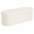 Bonlife Sitzbank mit Stauraum und klappbarem Design, ideal für Schlafzimmer, Wohnzimmer und Flur, Weiß, 110x38x38 cm