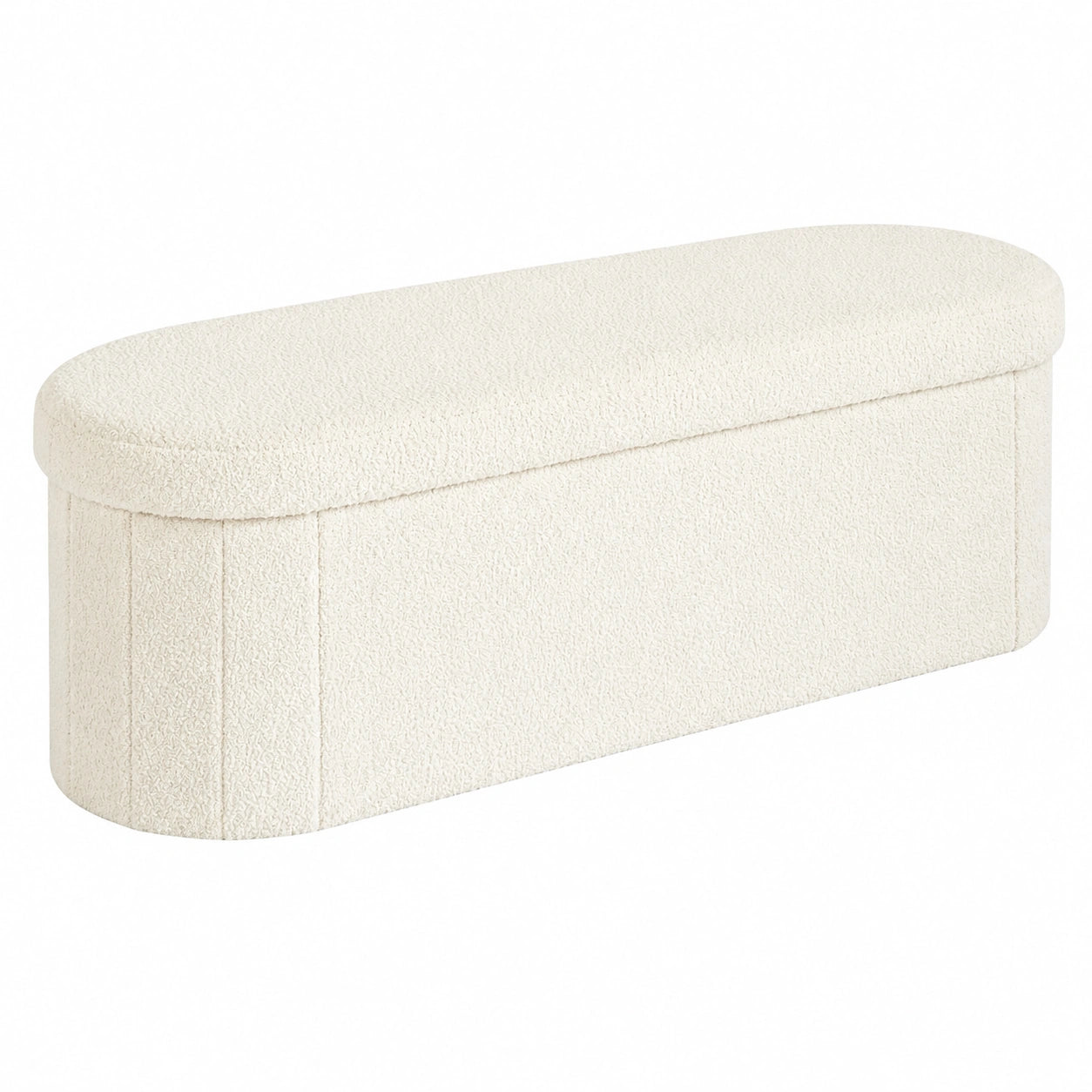 Bonlife Sitzbank mit Stauraum und klappbarem Design, ideal für Schlafzimmer, Wohnzimmer und Flur, Weiß, 110x38x38 cm