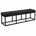 Polsterbank aus Samt mit Metallgestell, bodenschonend, ideal für Wohnzimmer, Flur oder Schlafzimmer, Schwarz, 150 cm