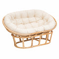 Atmosphera - Doppelsitzer Bank aus Rattan - Weißes Naturholz Design
