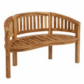Teakholz-Gartenbank Banana, 2-Sitzer, 120 cm, Massivholz, ideal für Balkon und Garten