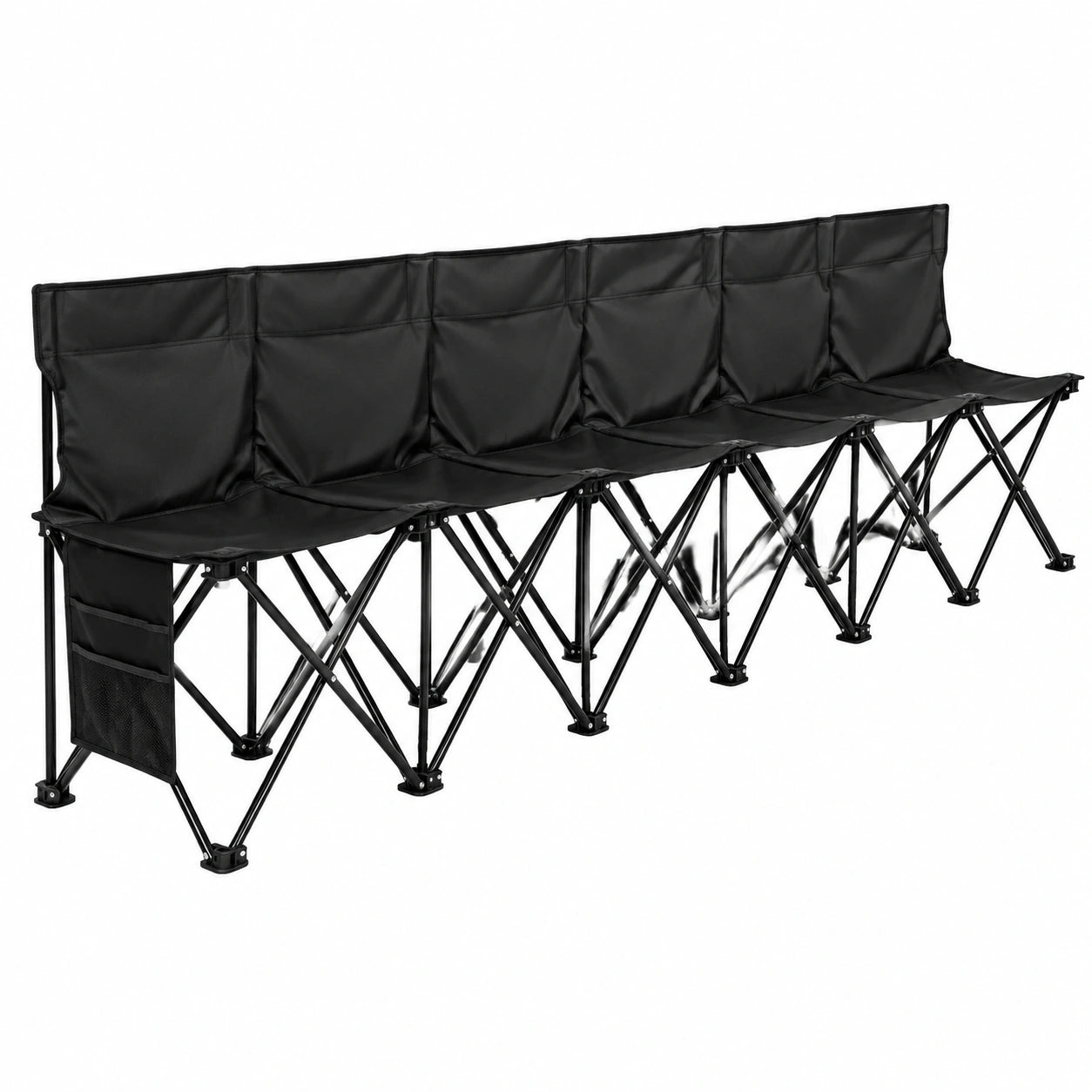 VEVOR Klappbare Outdoor-Bank für 6 Personen mit Taschen, Tragetasche und Rückenlehne, ideal für Fußball und Baseball