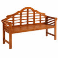 Holzbank für Garten, wetterfest, FSC-zertifiziert, 2-Sitzer, bis 320kg belastbar, Eukalyptus, 135x56cm, mit Arm- und Rückenlehne