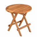 Klappbarer Teakholz Gartentisch Empire Ø50cm Natur