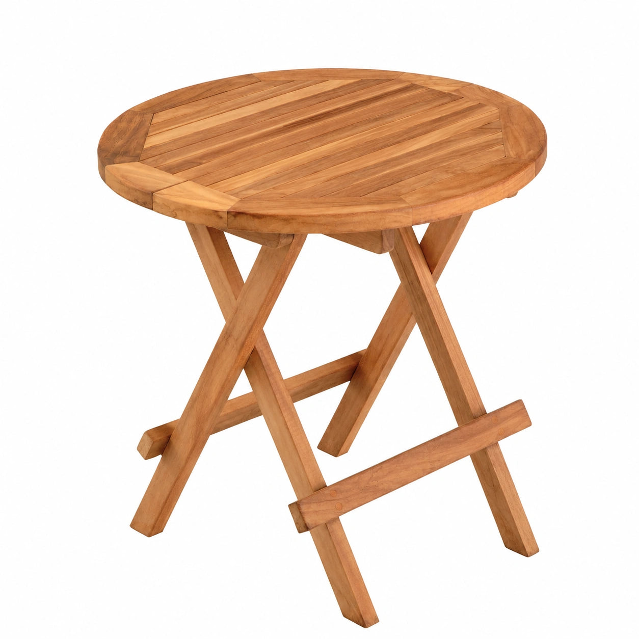 Klappbarer Teakholz Gartentisch Empire Ø50cm Natur