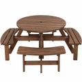 Gartenset aus Holz für 8 Personen mit Tisch und Schirmloch, inklusive 4 Bänken
