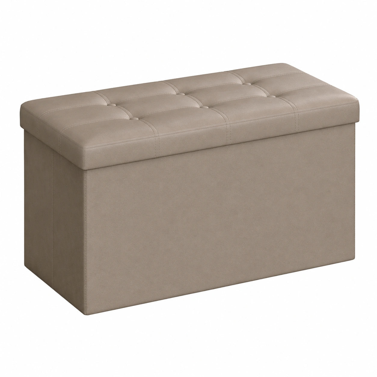 SONGMICS Sitzbank mit Stauraum, Helltaupe, 38x38x38cm