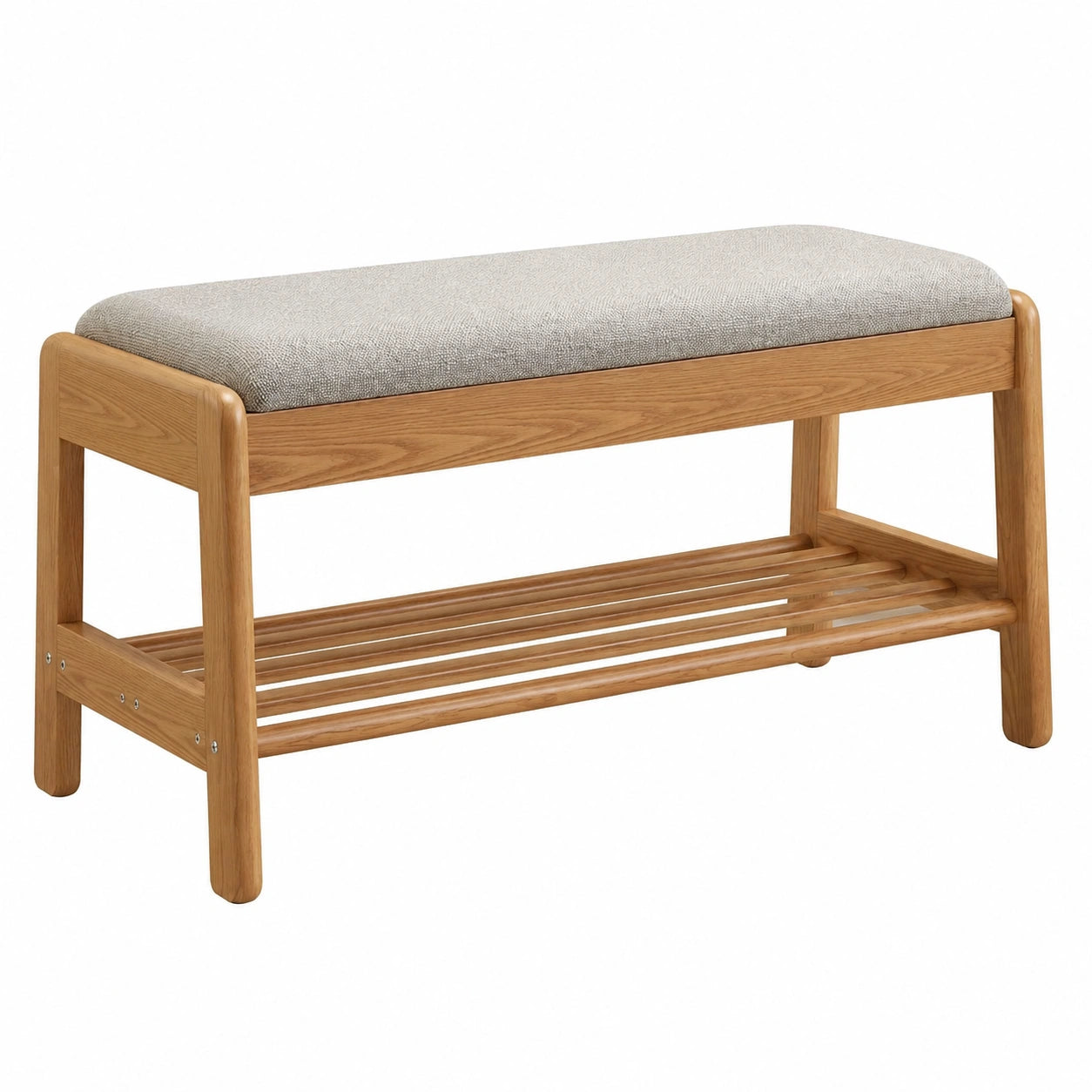 Holz-Schuhbank mit Kissen, 2 Ebenen, klappbarer Deckel, Walnuss-Design, 80 cm